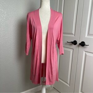 Magaschoni Silk Cashmere Long Open Cardigan Pink Sz S